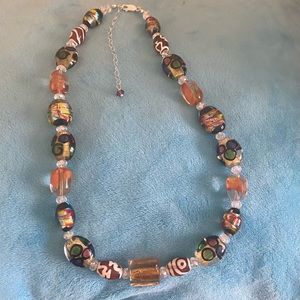 Lampwork glass beads necklace